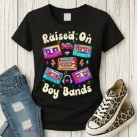 Raised On 90s Boy Bands Cassette Tape Retro Women's T-Shirt thumb 3