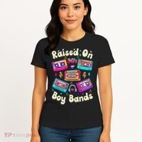 Raised On 90s Boy Bands Cassette Tape Retro Women's T-Shirt thumb 4