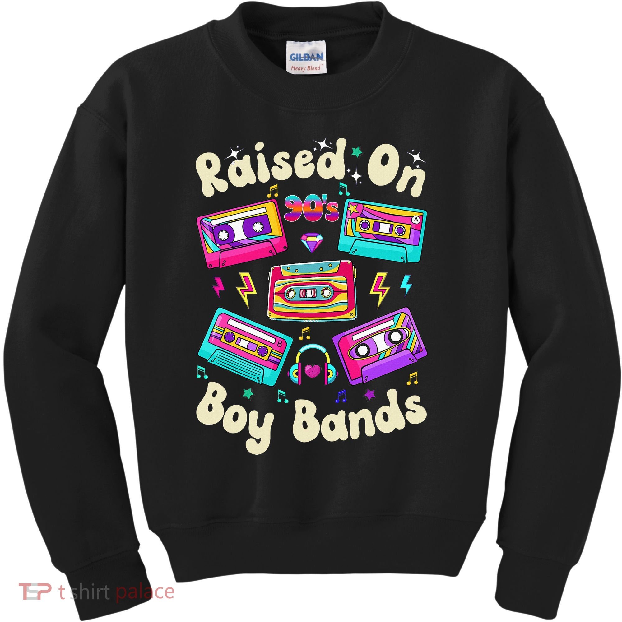 Raised On 90s Boy Bands Cassette Tape Retro Kids Sweatshirt