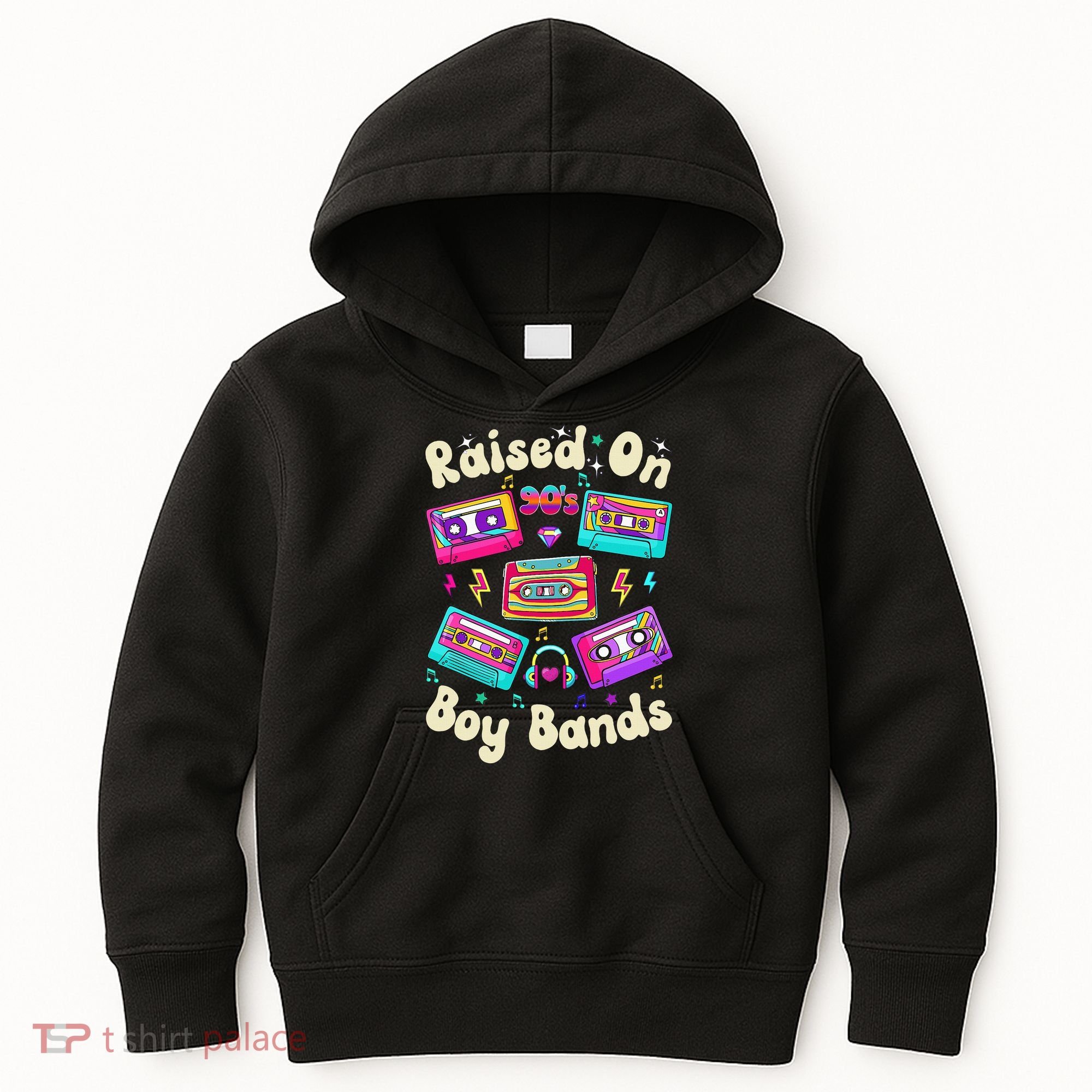 Raised On 90s Boy Bands Cassette Tape Retro Kids Hoodie