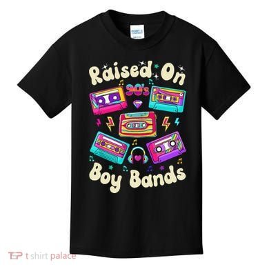 Raised On 90s Boy Bands Cassette Tape Retro Kids T-Shirt