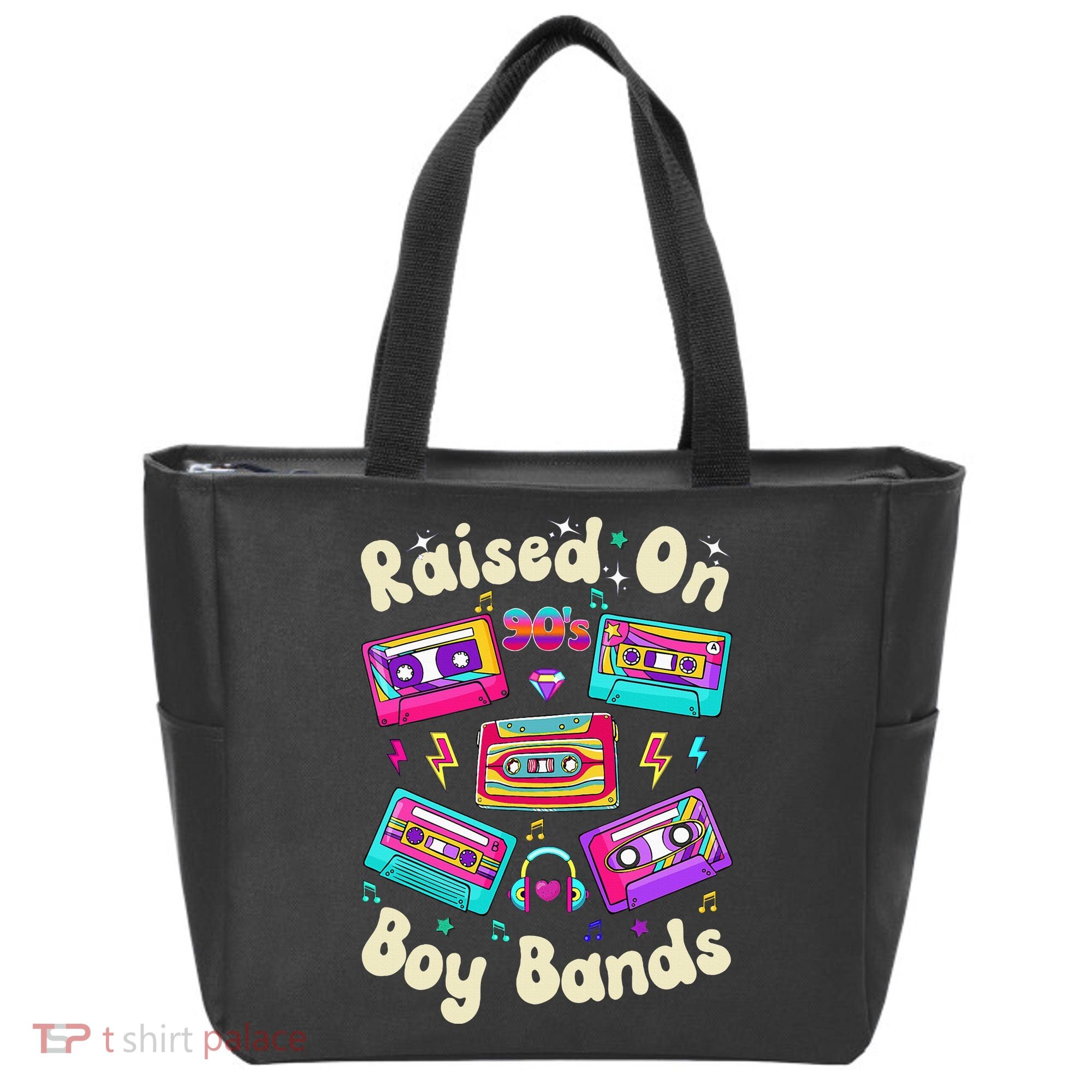 Raised On 90s Boy Bands Cassette Tape Retro Tote Bag