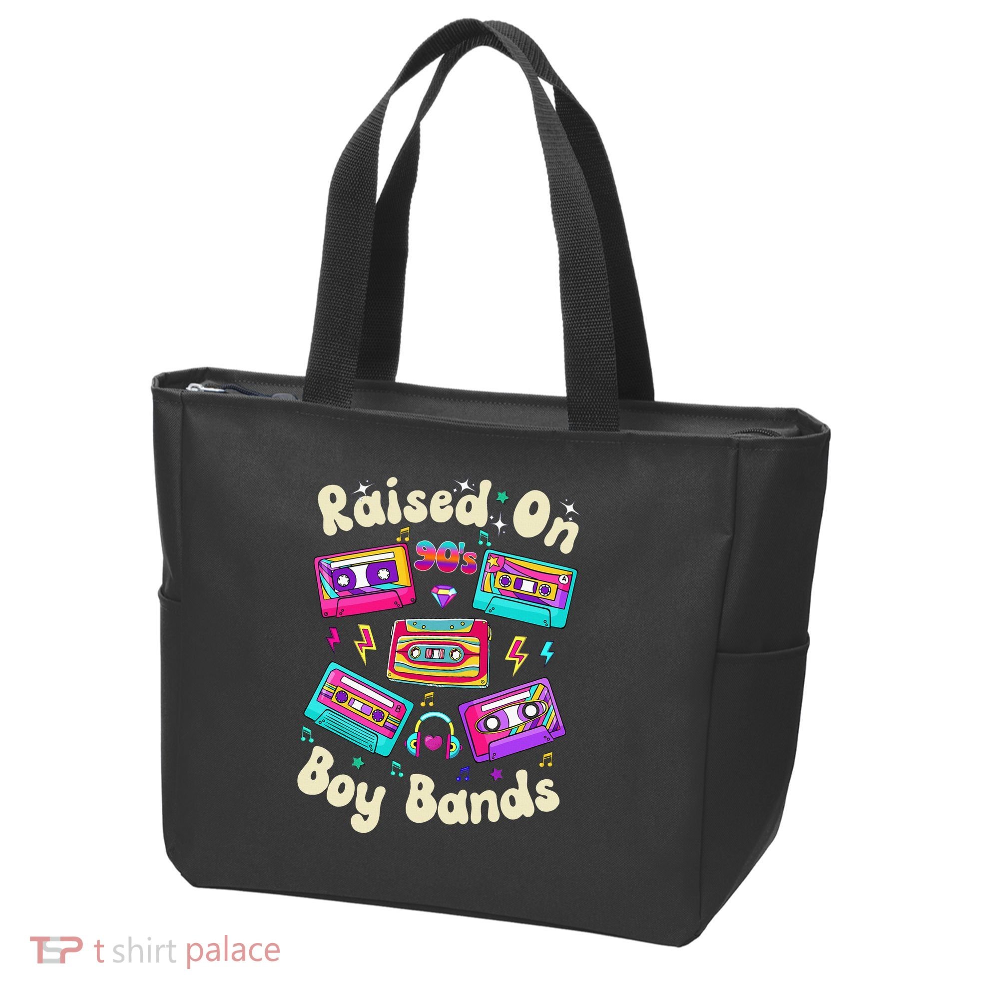 Raised On 90s Boy Bands Cassette Tape Retro Tote Bag