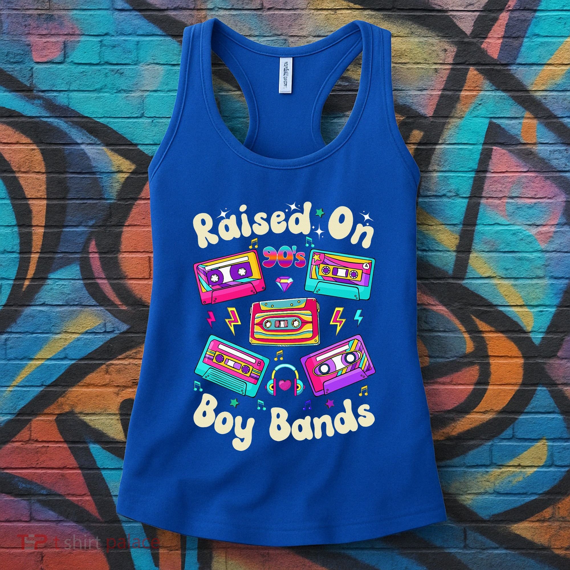 Raised On 90s Boy Bands Cassette Tape Women's Tank Top