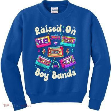Raised On 90s Boy Bands Cassette Tape Kids Sweatshirt