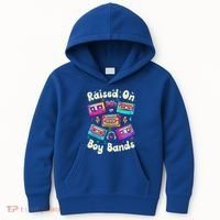 Raised On 90s Boy Bands Cassette Tape Kids Hoodie thumb 0