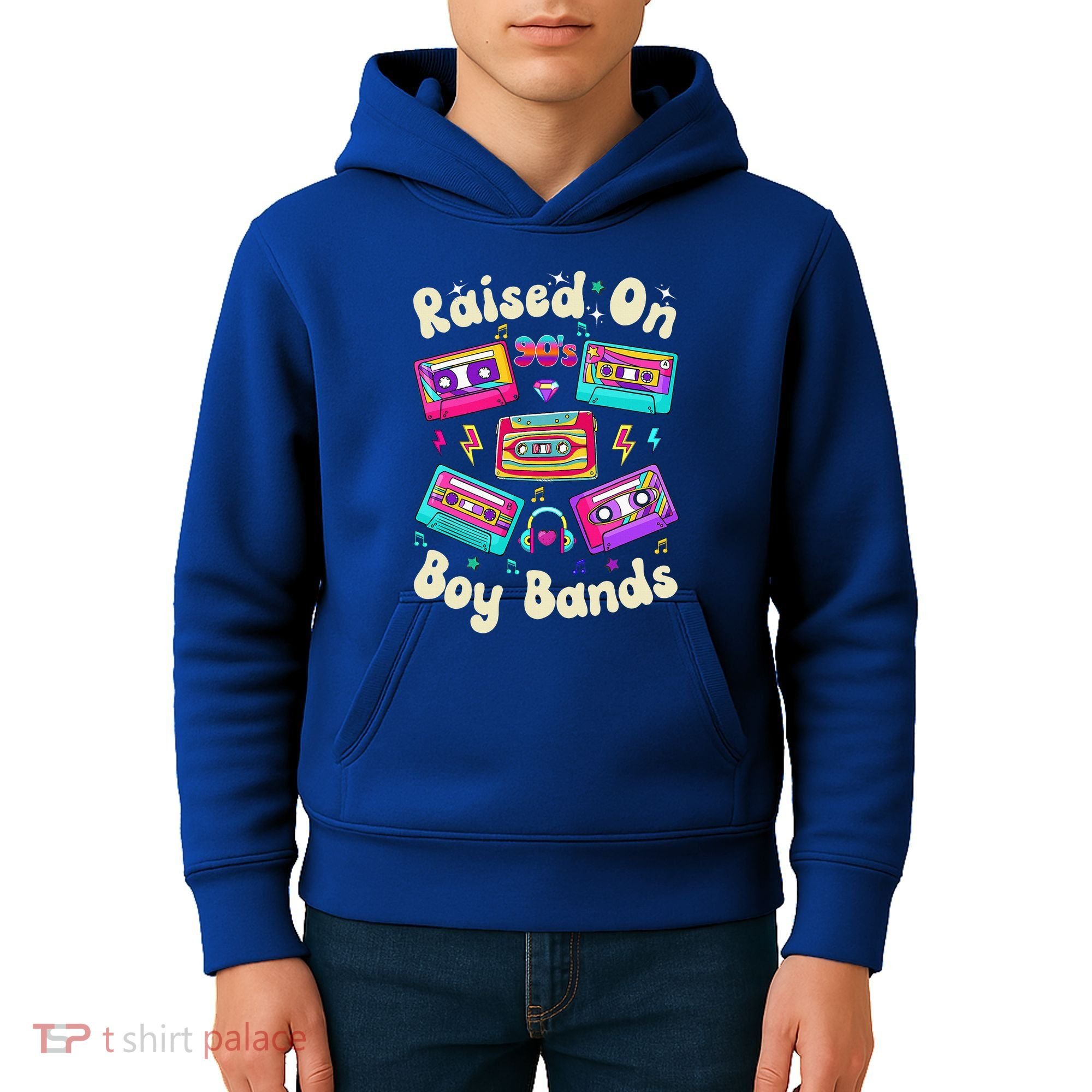 Raised On 90s Boy Bands Cassette Tape Kids Hoodie