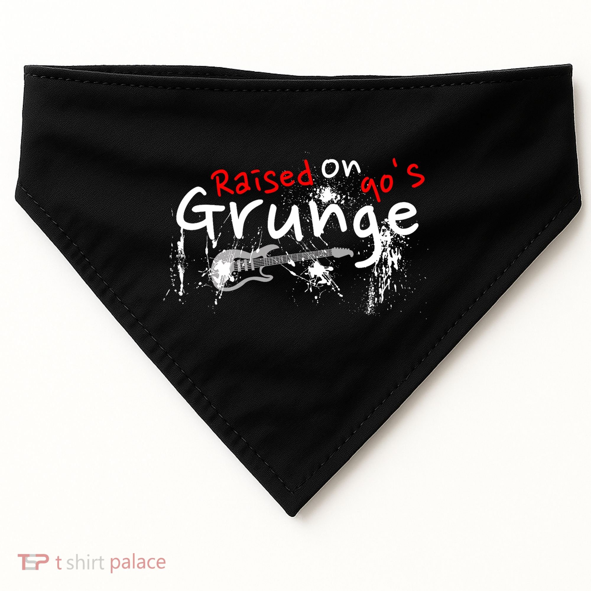Raised On 90S Grunge Rock Music Lover USA-Made Doggie Bandana