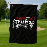Raised On 90S Grunge Rock Music Lover Golf Towel thumb 1