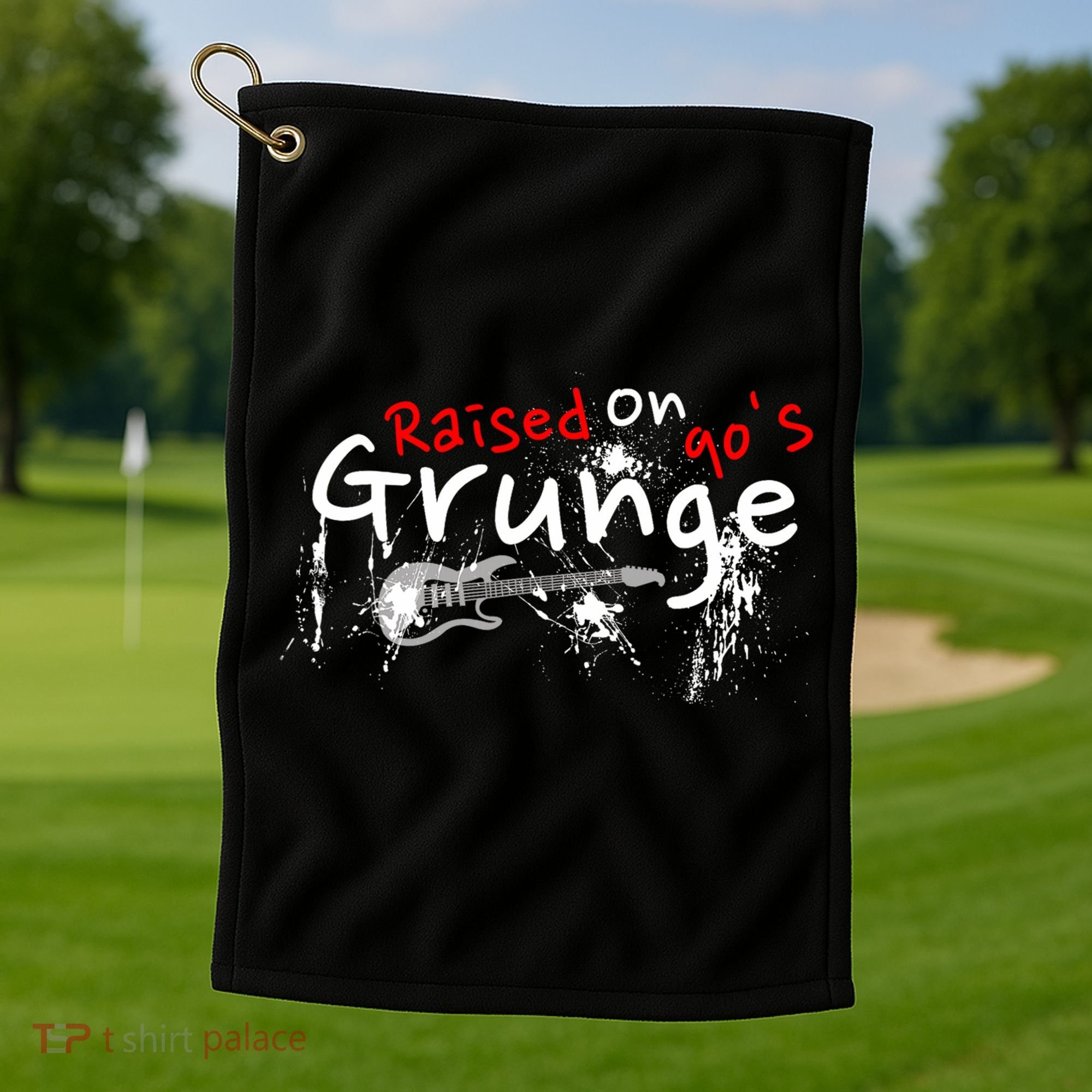 Raised On 90S Grunge Rock Music Lover Golf Towel