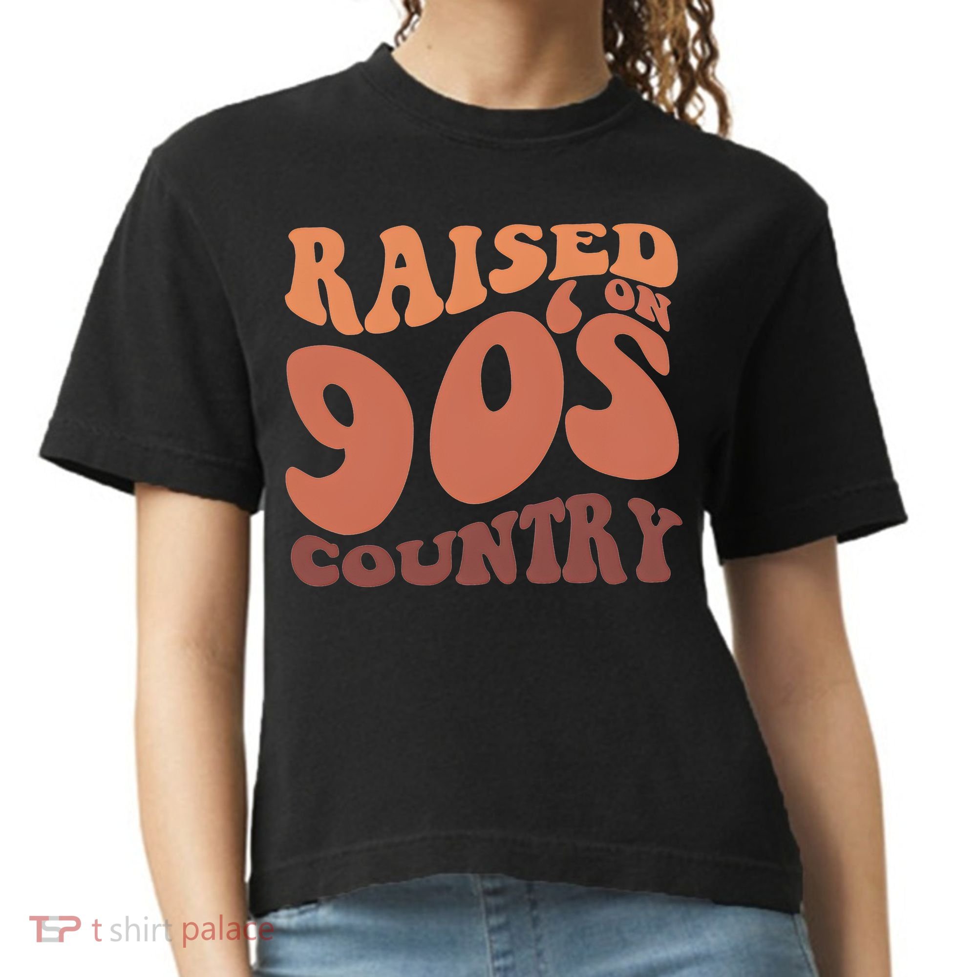 Raised On 90s Country Retro 90S Country Comfort Colors Boxy T-Shirt