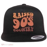 Raised On 90s Country Retro 90S Country Flat Bill Trucker Hat thumb 0