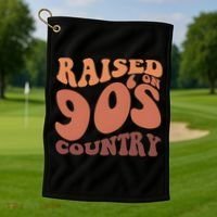 Raised On 90s Country Retro 90S Country Golf Towel thumb 1
