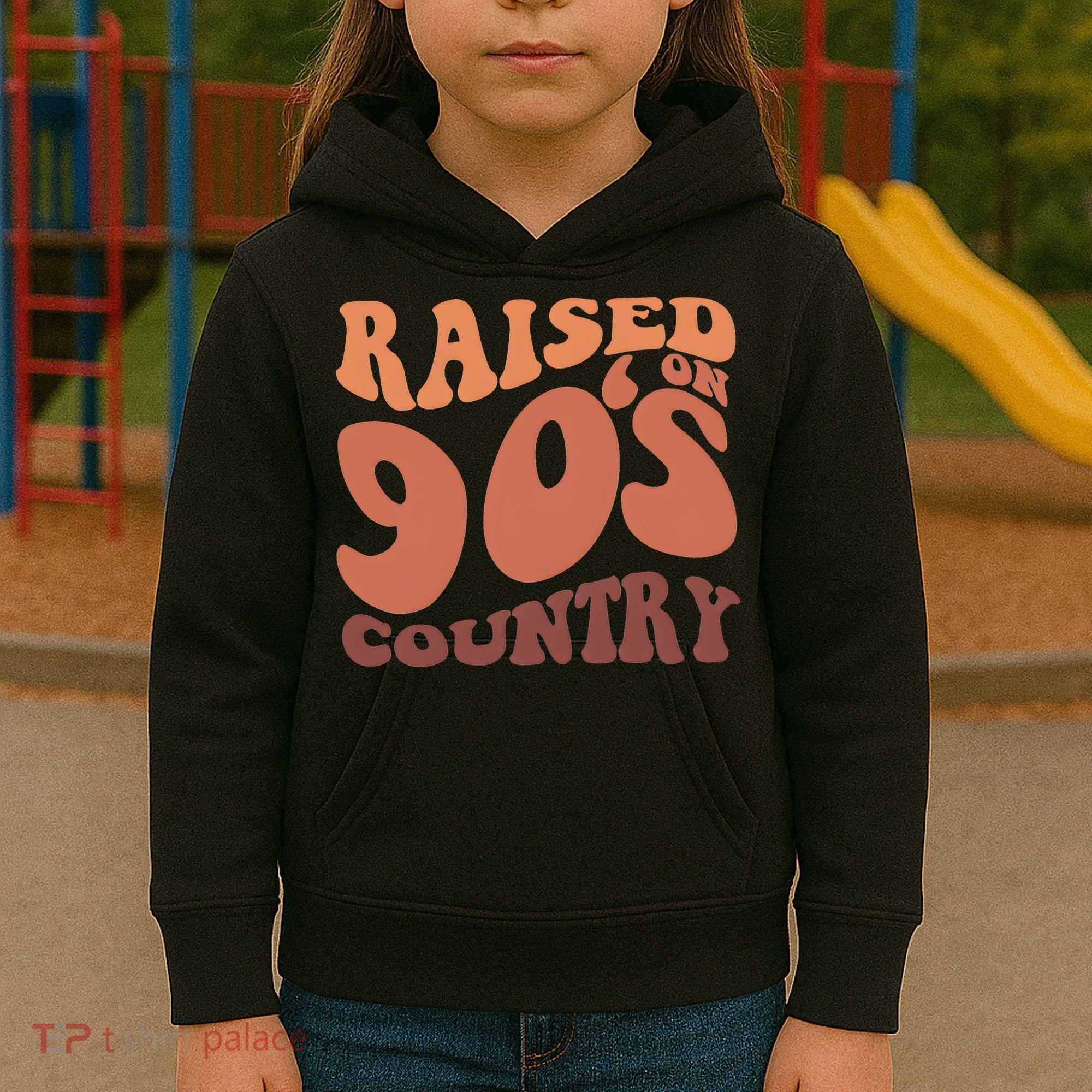 Raised On 90s Country Retro 90S Country Kids Hoodie