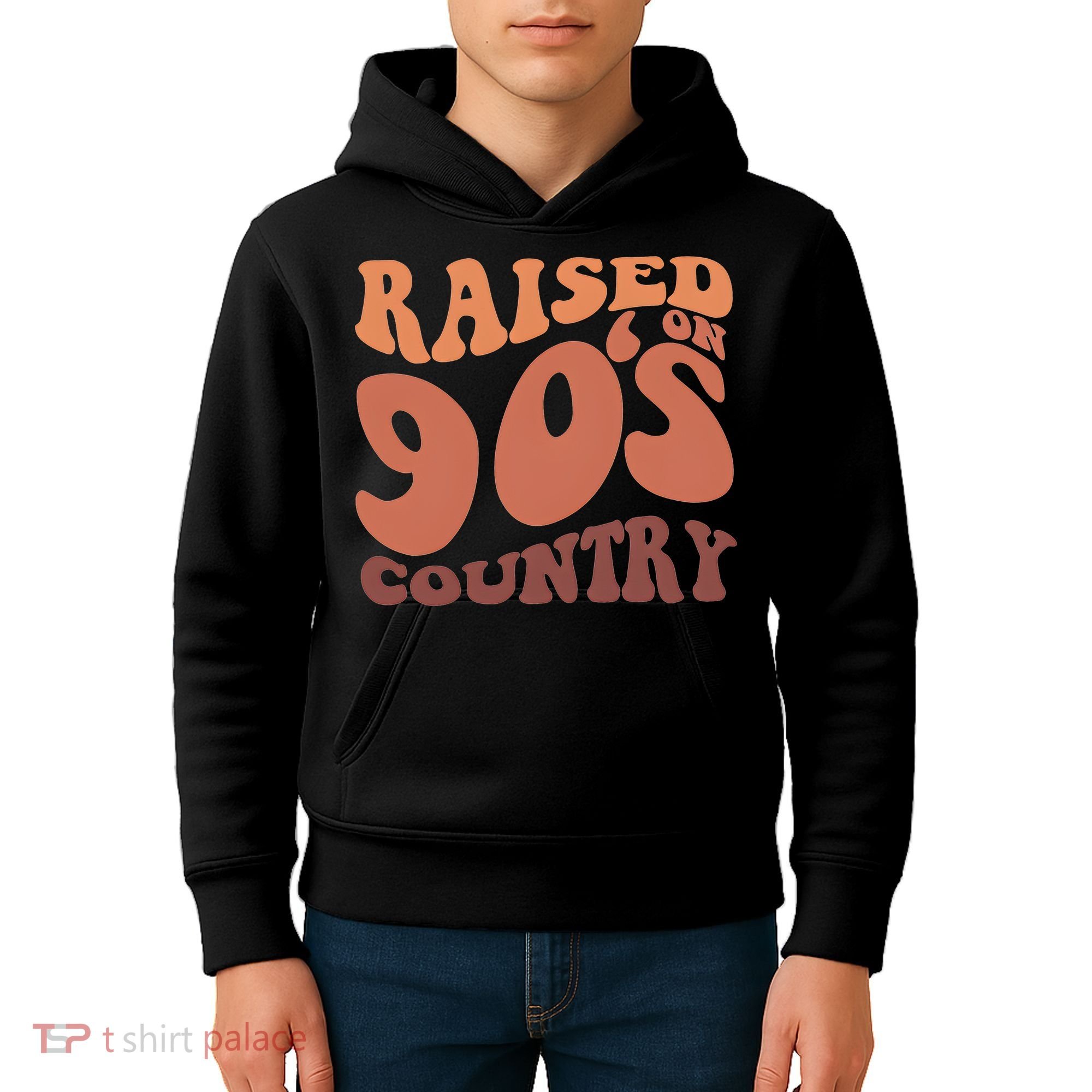 Raised On 90s Country Retro 90S Country Kids Hoodie