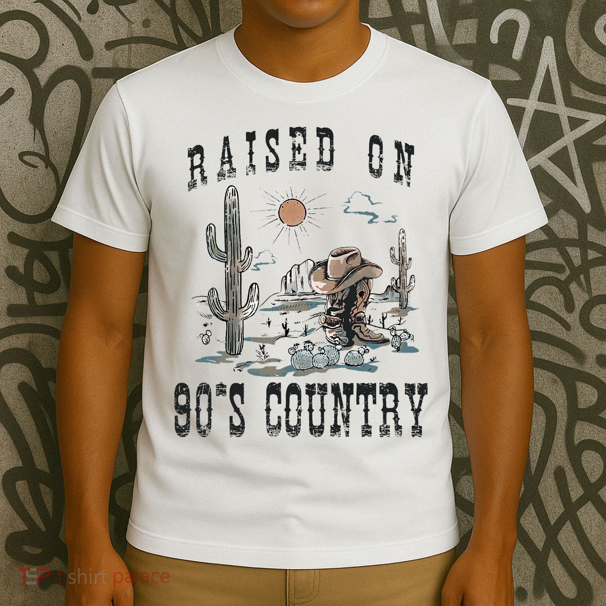 Raised On 90S Country Music Cowgirl Western T-Shirt