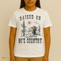 Raised On 90S Country Music Cowgirl Western T-Shirt thumb 4