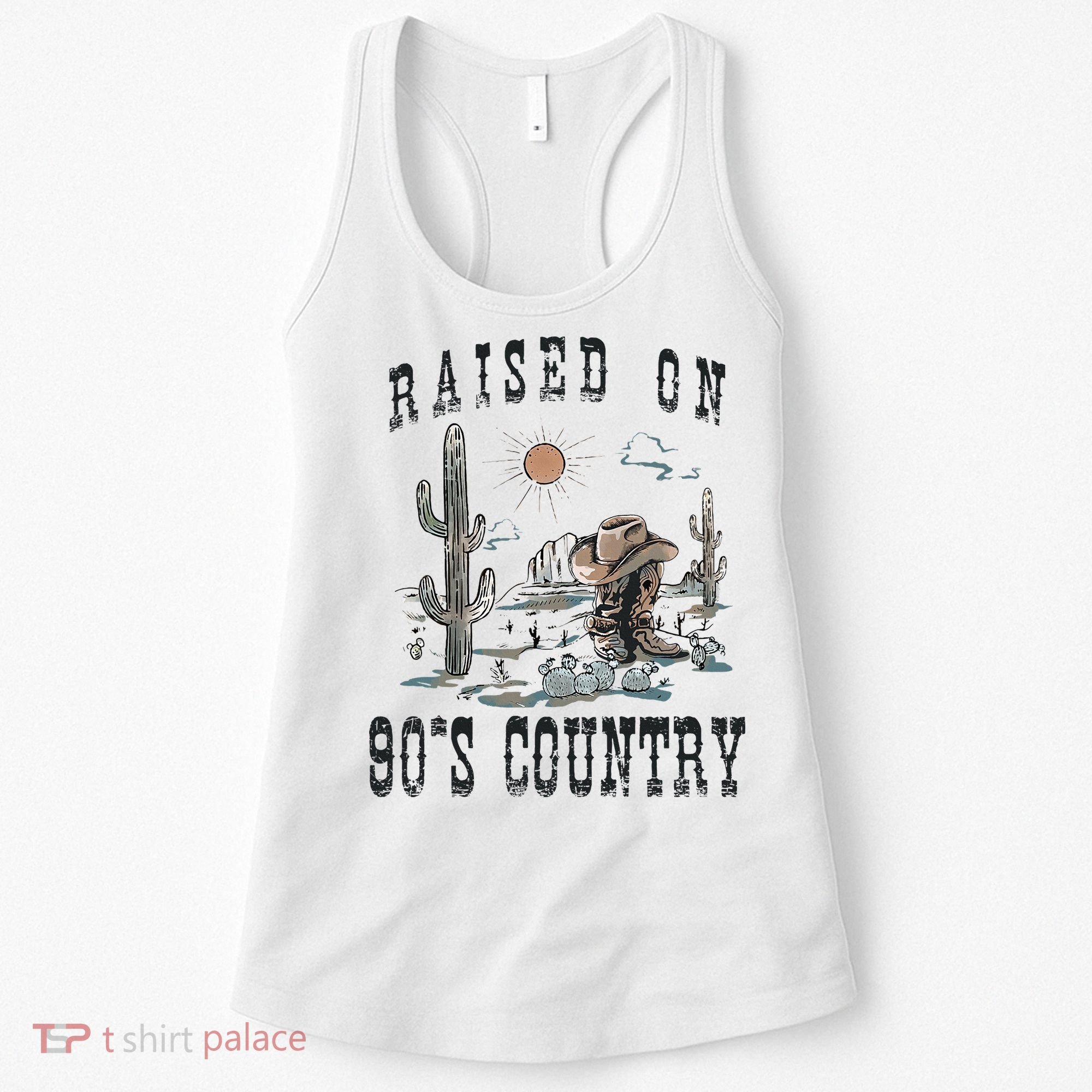 Raised On 90S Country Music Cowgirl Western Women's Tank Top