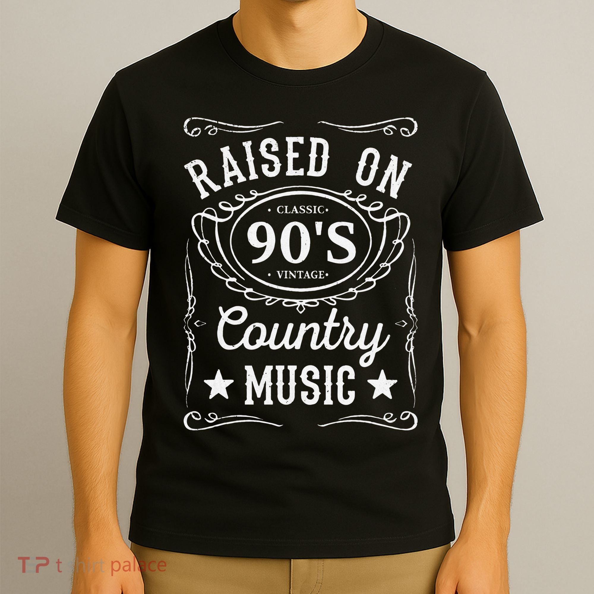 Raised On 90's Country Music Vintage Funny Retro Southern T-Shirt