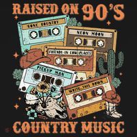 Raised On 90S Country Music Western Cowboy Retro Cow Skull Women's Hoodie thumb 2