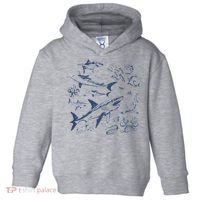 Retro Ocean Animal Wildlife Shark Fish Octopus Nature Toddler Hoodie thumb 0