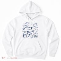Retro Ocean Animal Wildlife Shark Fish Octopus Nature Hoodie thumb 0