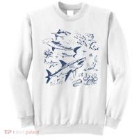 Retro Ocean Animal Wildlife Shark Fish Octopus Nature Sweatshirt thumb 0