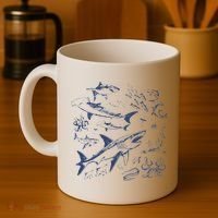 Retro Ocean Animal Wildlife Shark Fish Octopus Nature Coffee Mug thumb 4