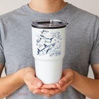 Retro Ocean Animal Wildlife Shark Fish Octopus Nature Tumbler thumb 2