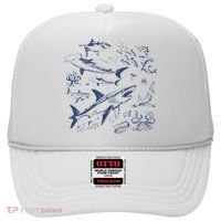 Retro Ocean Animal Wildlife Shark Fish Octopus Nature Hat thumb 0