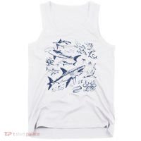Retro Ocean Animal Wildlife Shark Fish Octopus Nature Tank Top thumb 0