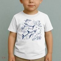 Retro Ocean Animal Wildlife Shark Fish Octopus Nature Toddler T-Shirt thumb 2