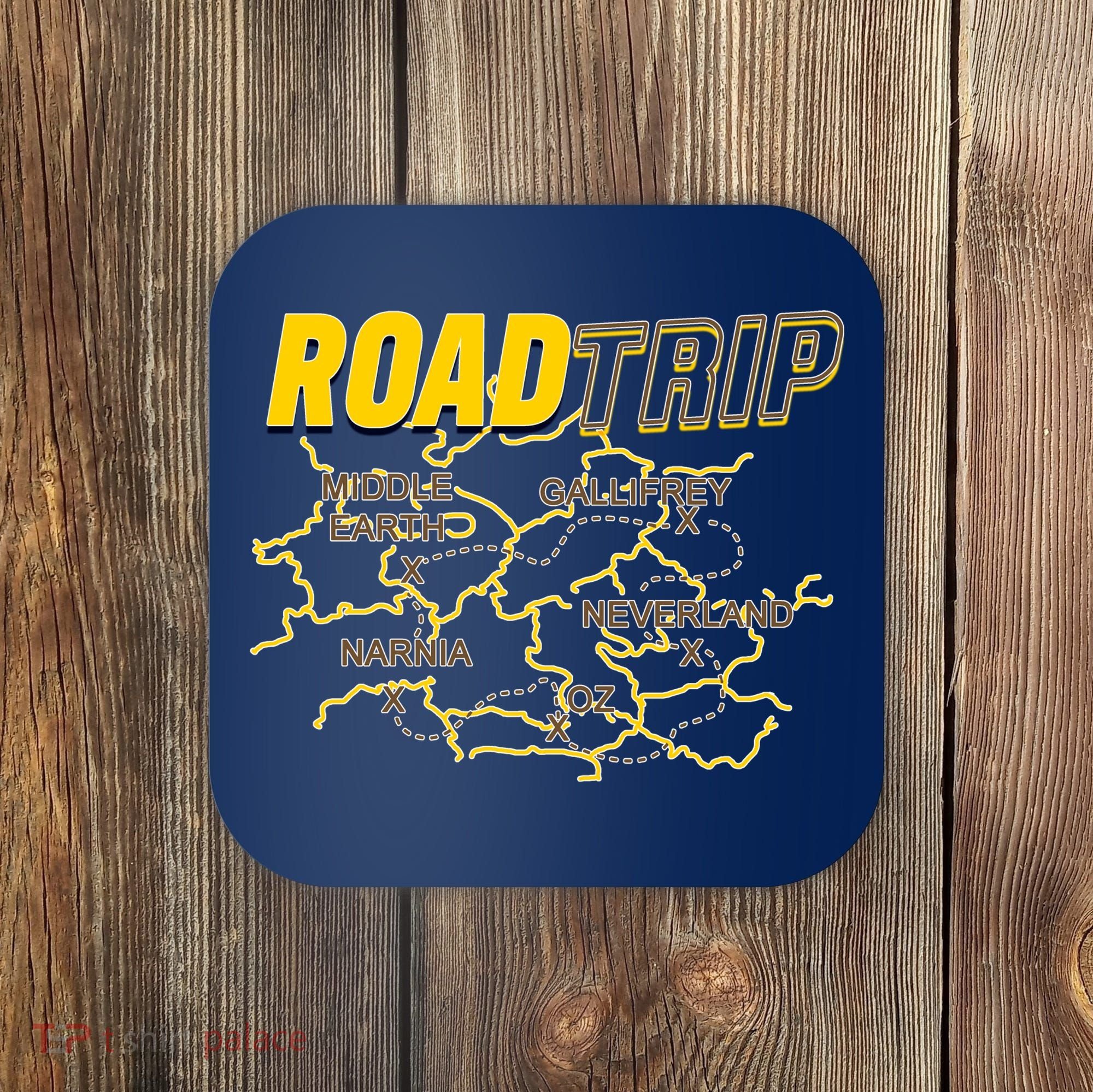 Road Trip Fantasy Treasure Map Coaster