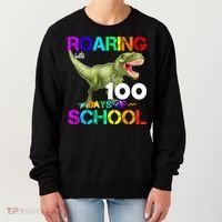 Roaring Into 100 Days Of School Women's Sweatshirt thumb 0