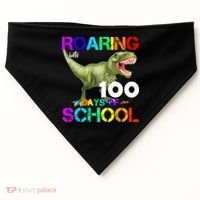 Roaring Into 100 Days Of School USA-Made Doggie Bandana thumb 0