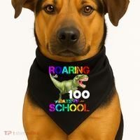 Roaring Into 100 Days Of School USA-Made Doggie Bandana thumb 1