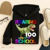 Roaring Into 100 Days Of School Hoodie thumb 4