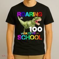 Roaring Into 100 Days Of School T-Shirt thumb 3