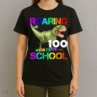 Roaring Into 100 Days Of School T-Shirt thumb 4