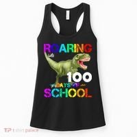 Roaring Into 100 Days Of School Women's Tank Top thumb 0