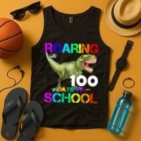 Roaring Into 100 Days Of School Tank Top thumb 4