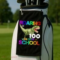 Roaring Into 100 Days Of School Golf Towel thumb 2