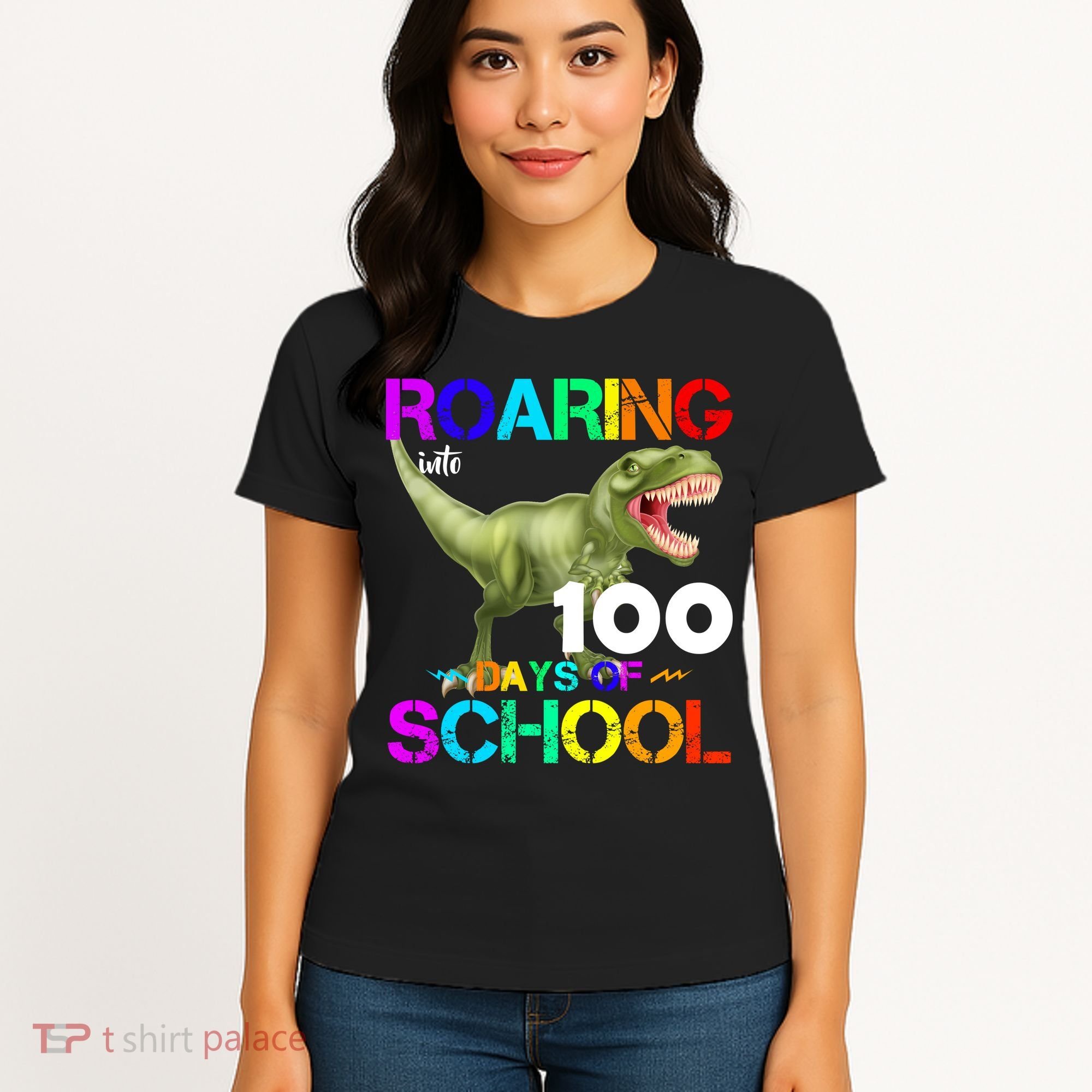 Roaring Into 100 Days Of School Women's T-Shirt