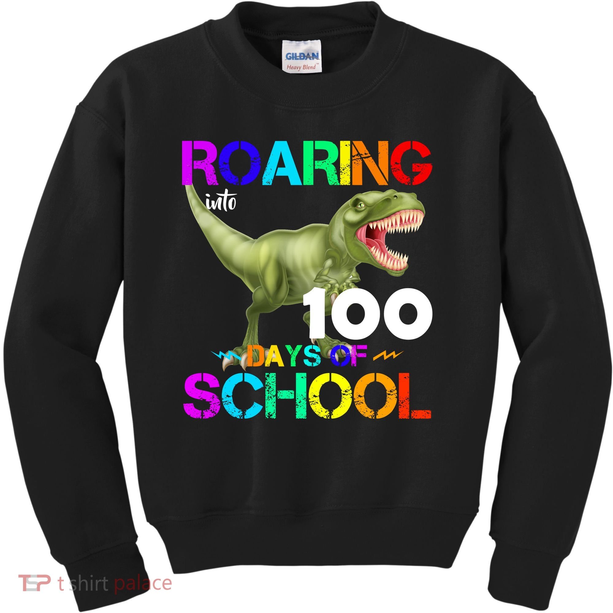 Roaring Into 100 Days Of School Kids Sweatshirt