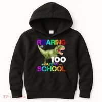 Roaring Into 100 Days Of School Kids Hoodie thumb 0