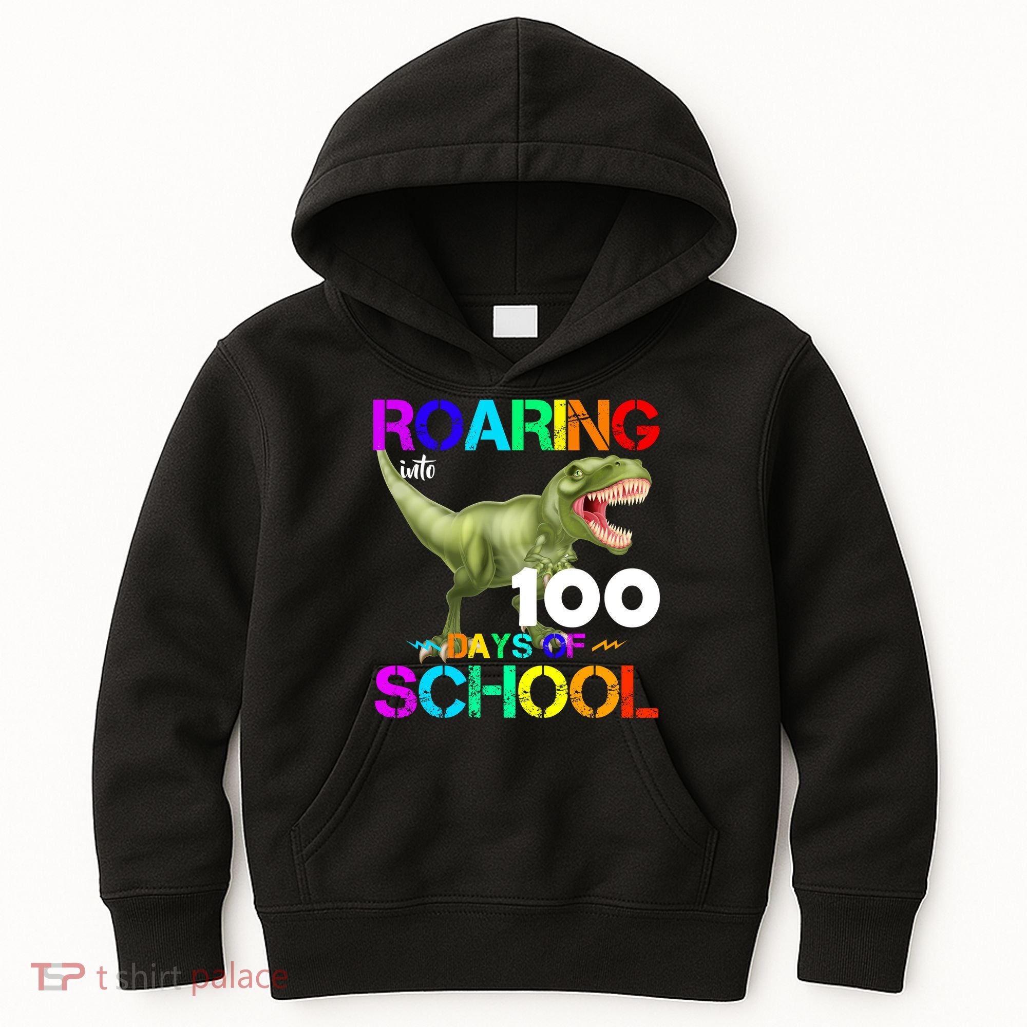 Roaring Into 100 Days Of School Kids Hoodie