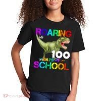 Roaring Into 100 Days Of School Kids T-Shirt thumb 2