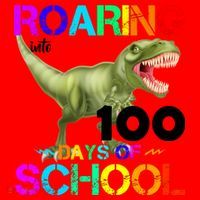 Roaring Into 100 Days Of School Santa Hat thumb 1