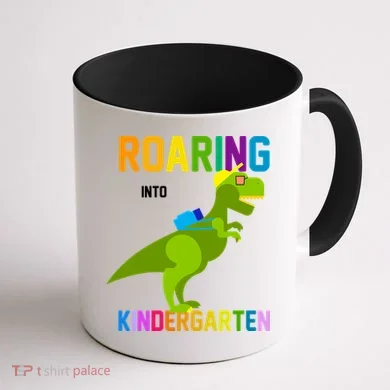 Roaring Into Kindergarten Coffee Mug back
