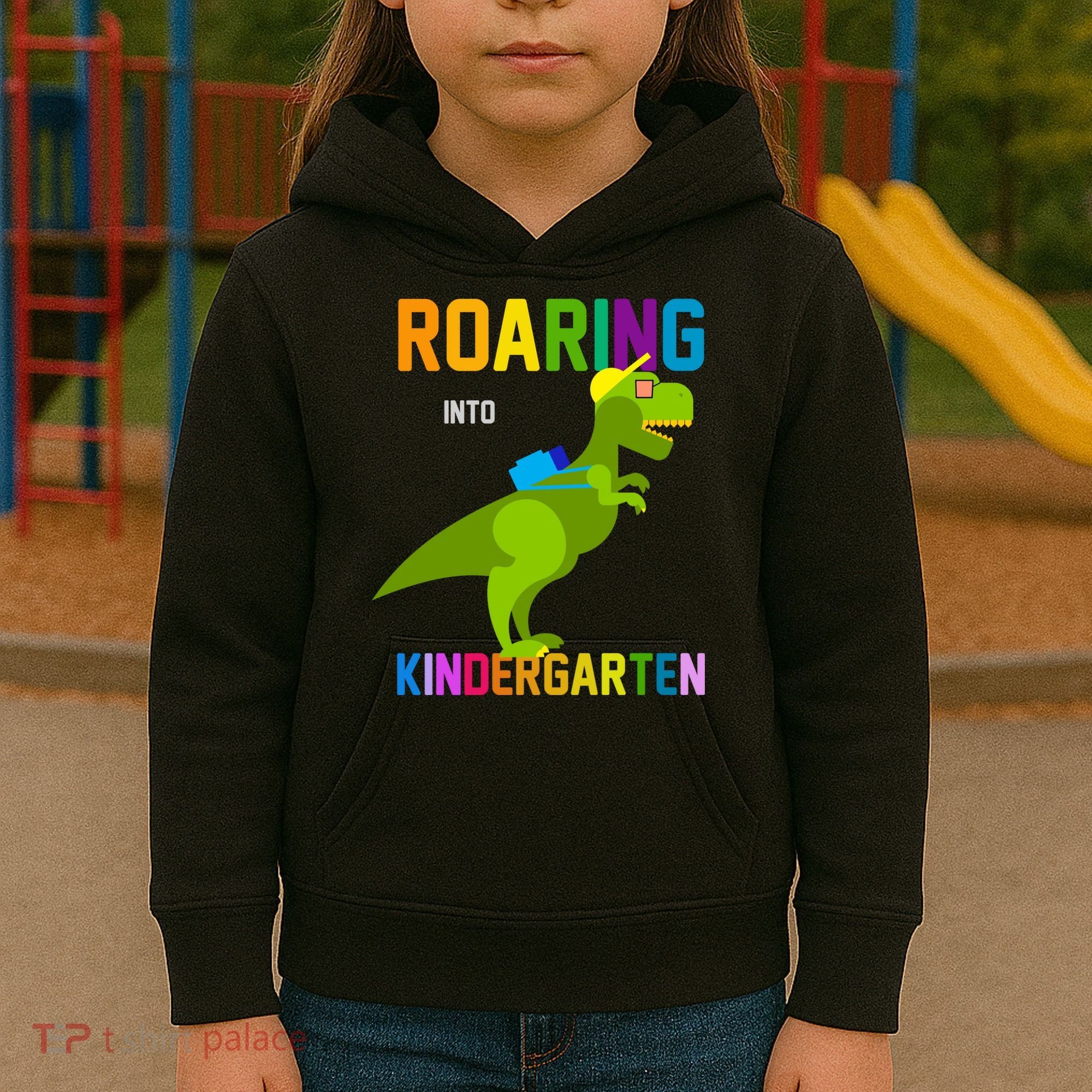 Roaring Into Kindergarten Kids Hoodie